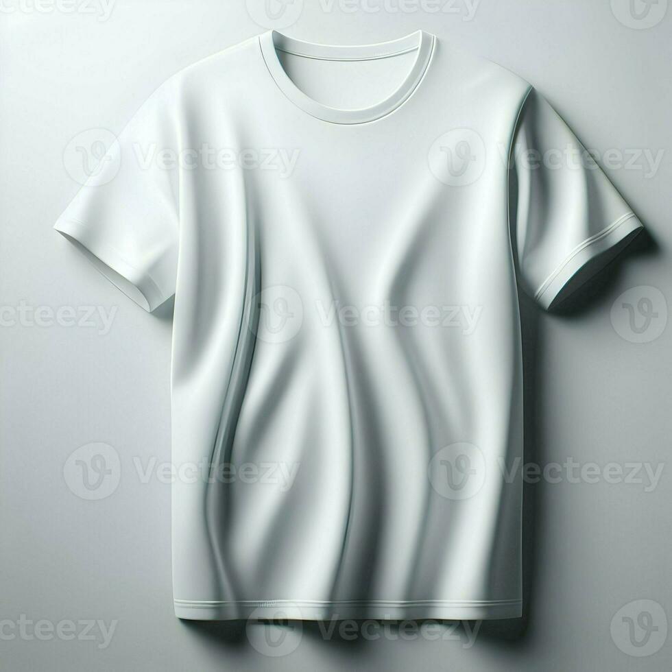 AI generated White Tshirt mockup isolated on white background photo