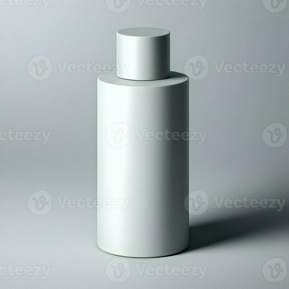 AI generated 3D illustration Rendering Aluminium Bottle on White Background Black Grey White photo