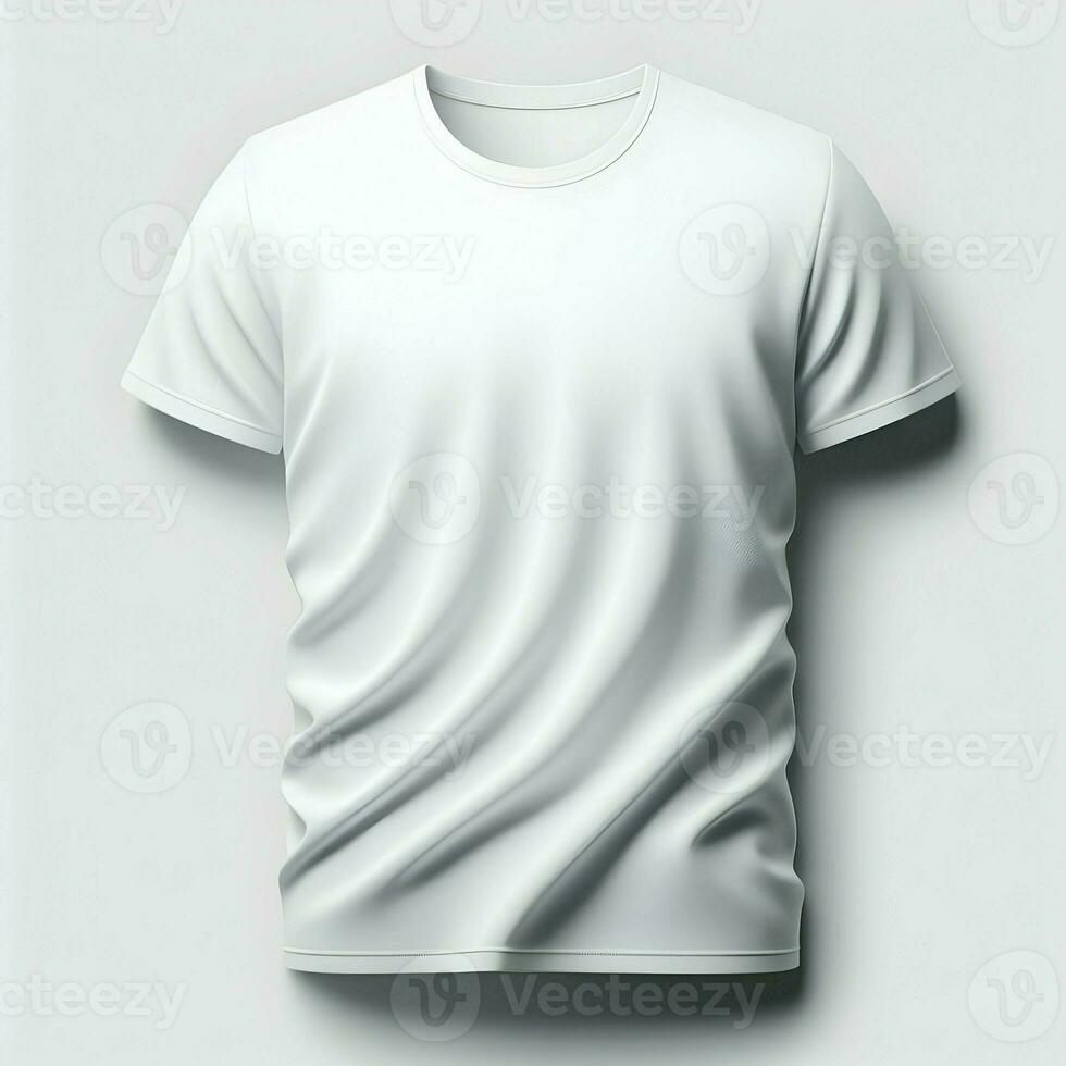AI generated White Tshirt mockup isolated on white background photo
