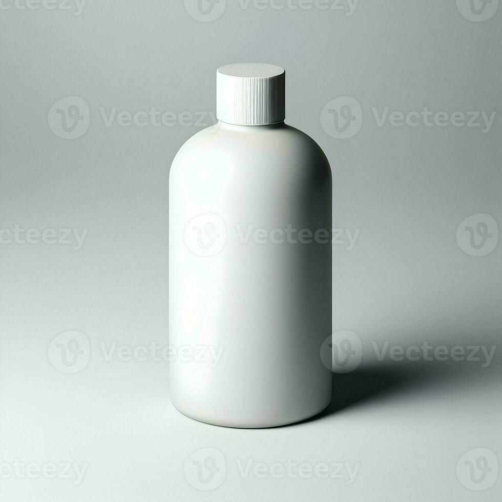 AI generated 3D illustration Rendering Aluminium Bottle on White Background Black Grey White photo