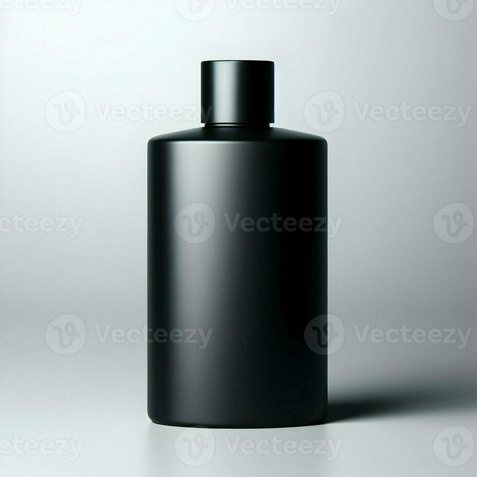 AI generated 3D illustration Rendering Aluminium Bottle on White Background Black Grey White photo