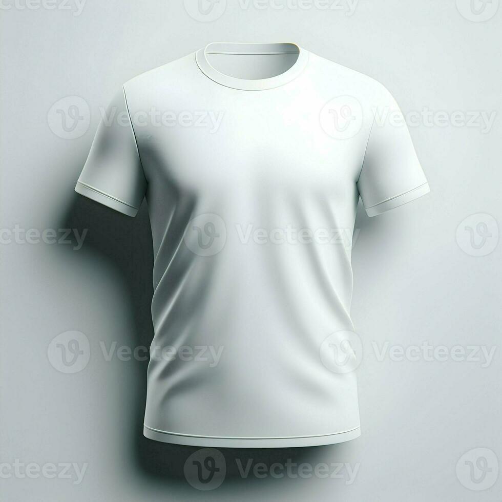 ai generado blanco camiseta Bosquejo aislado en blanco antecedentes foto