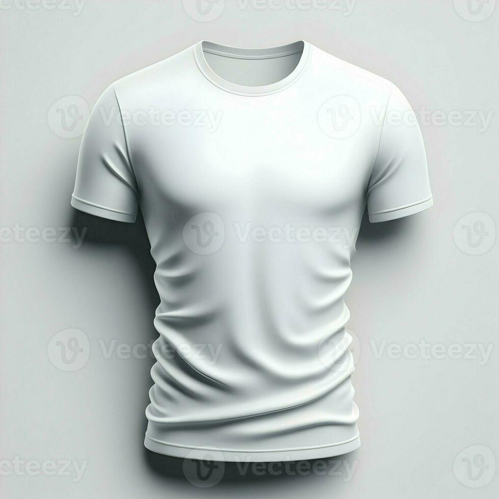 AI generated White Tshirt mockup isolated on white background photo
