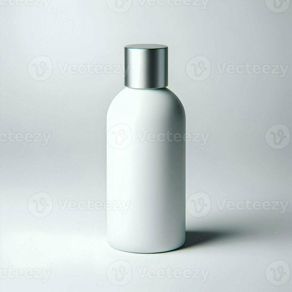 AI generated 3D illustration Rendering Aluminium Bottle on White Background Black Grey White photo