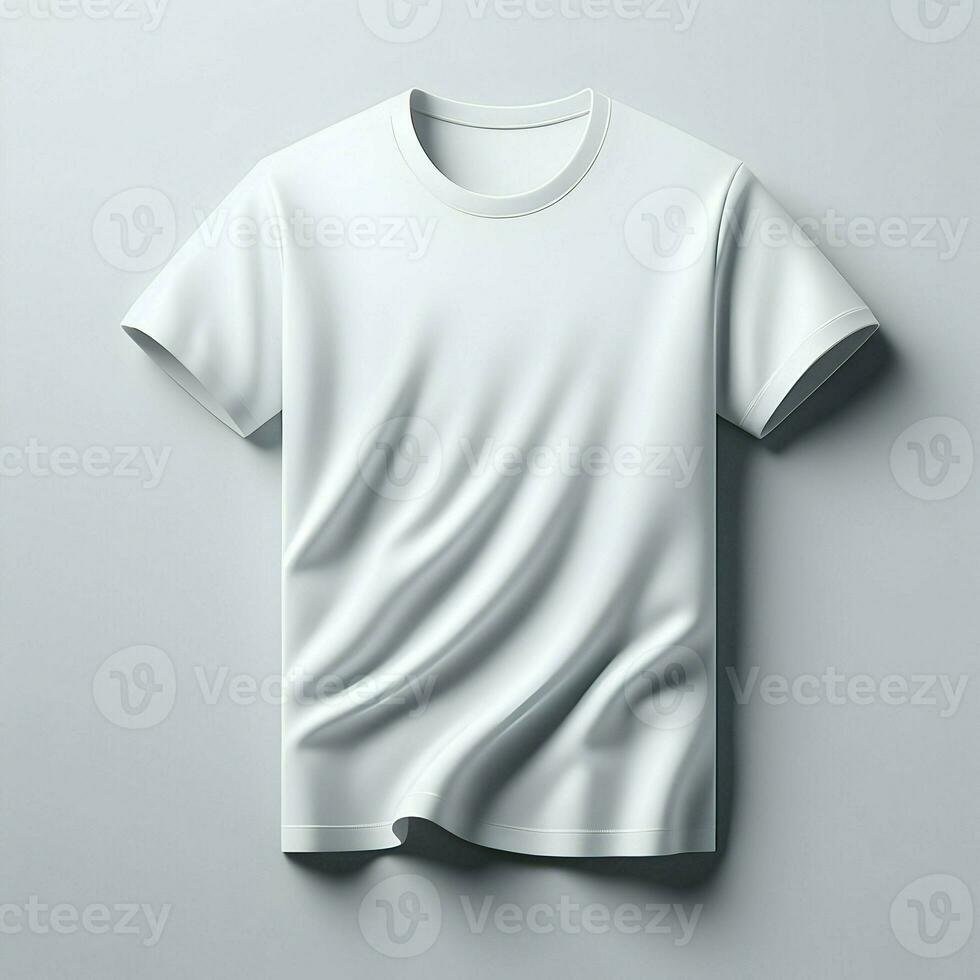 ai generado blanco camiseta Bosquejo aislado en blanco antecedentes foto