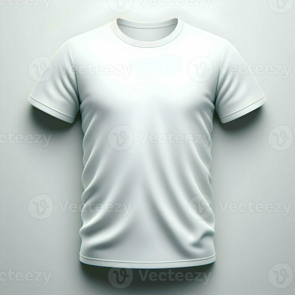 AI generated White Tshirt mockup isolated on white background photo