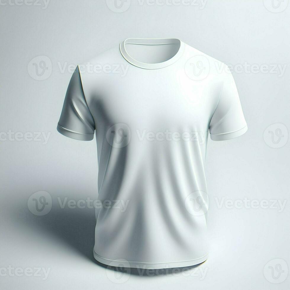 AI generated White Tshirt mockup isolated on white background photo