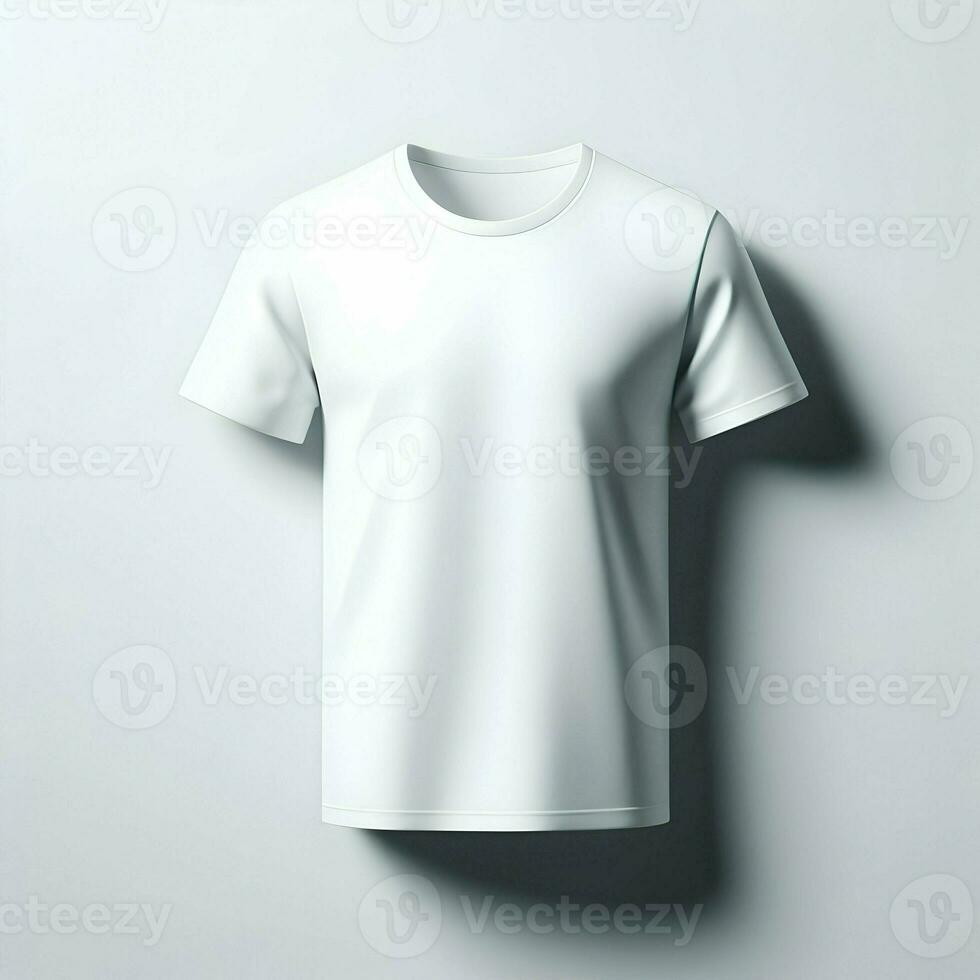 ai generado blanco camiseta Bosquejo aislado en blanco antecedentes foto