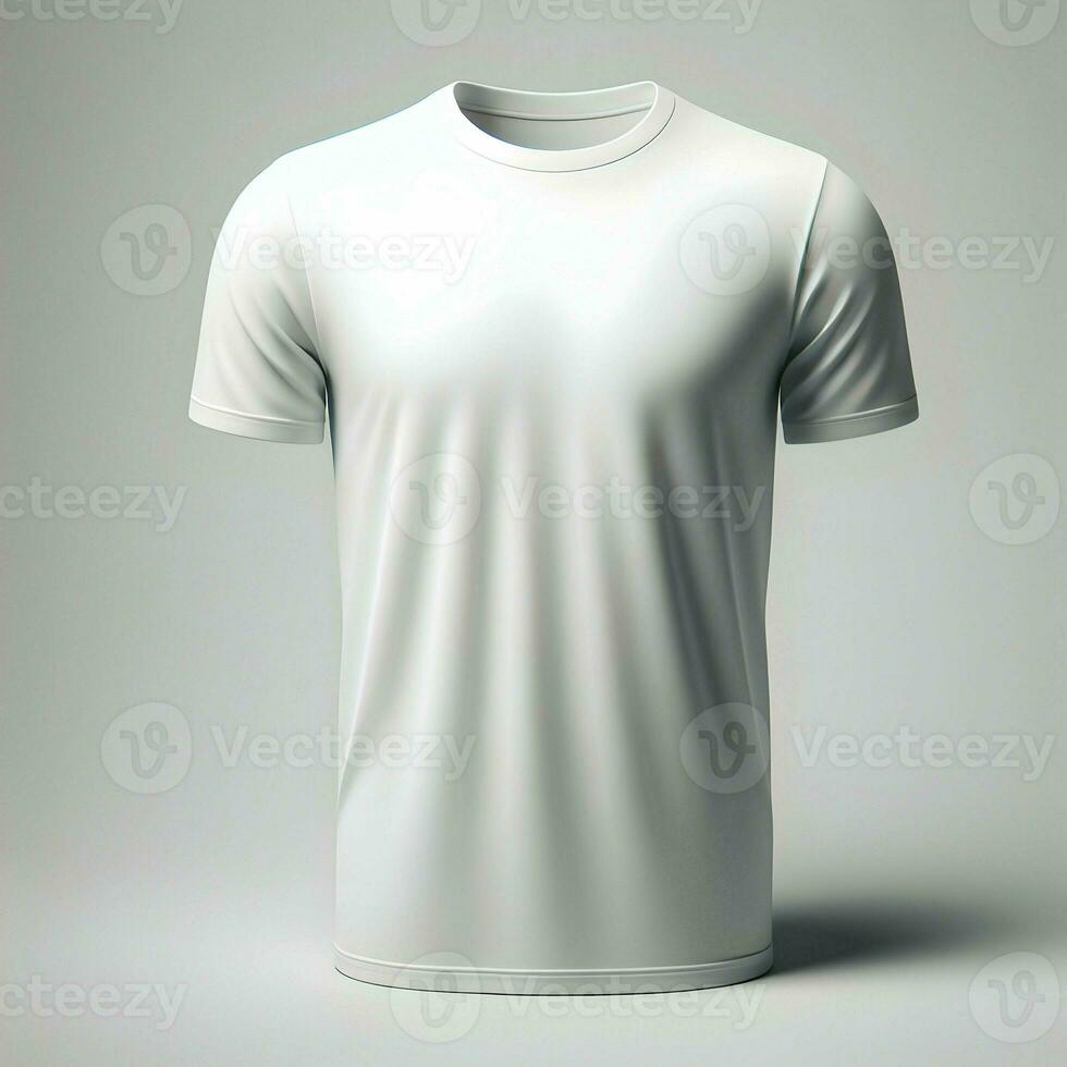 ai generado blanco camiseta Bosquejo aislado en blanco antecedentes foto