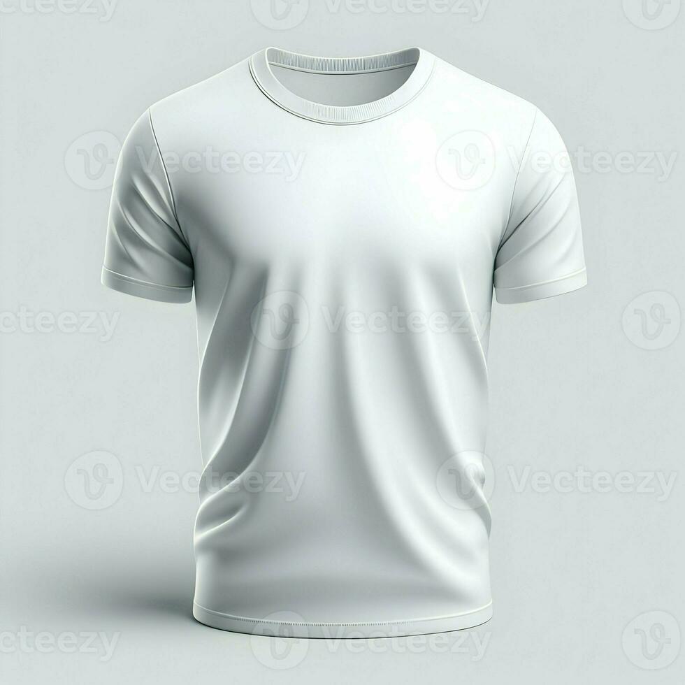 AI generated White Tshirt mockup isolated on white background photo