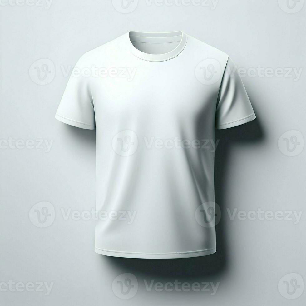 AI generated White Tshirt mockup isolated on white background photo