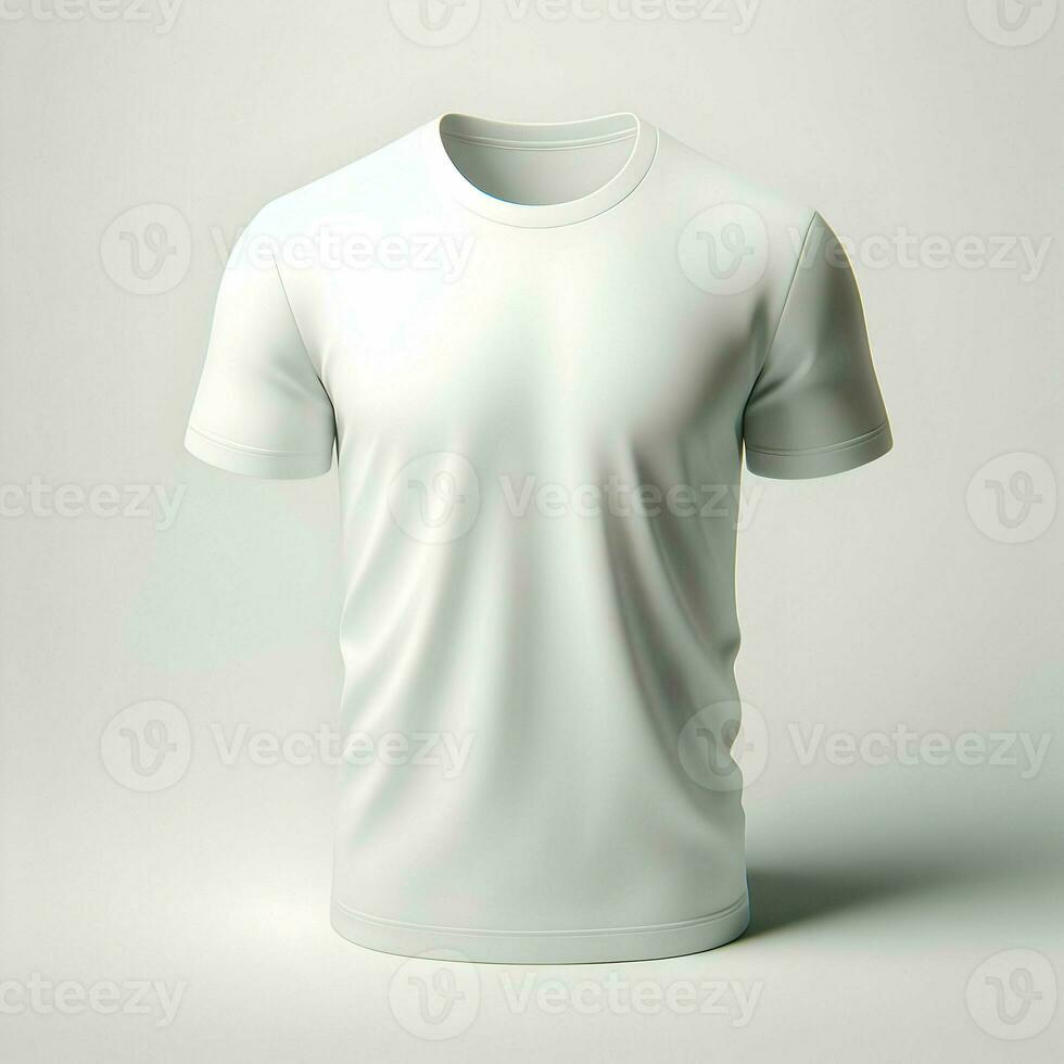 AI generated White Tshirt mockup isolated on white background photo