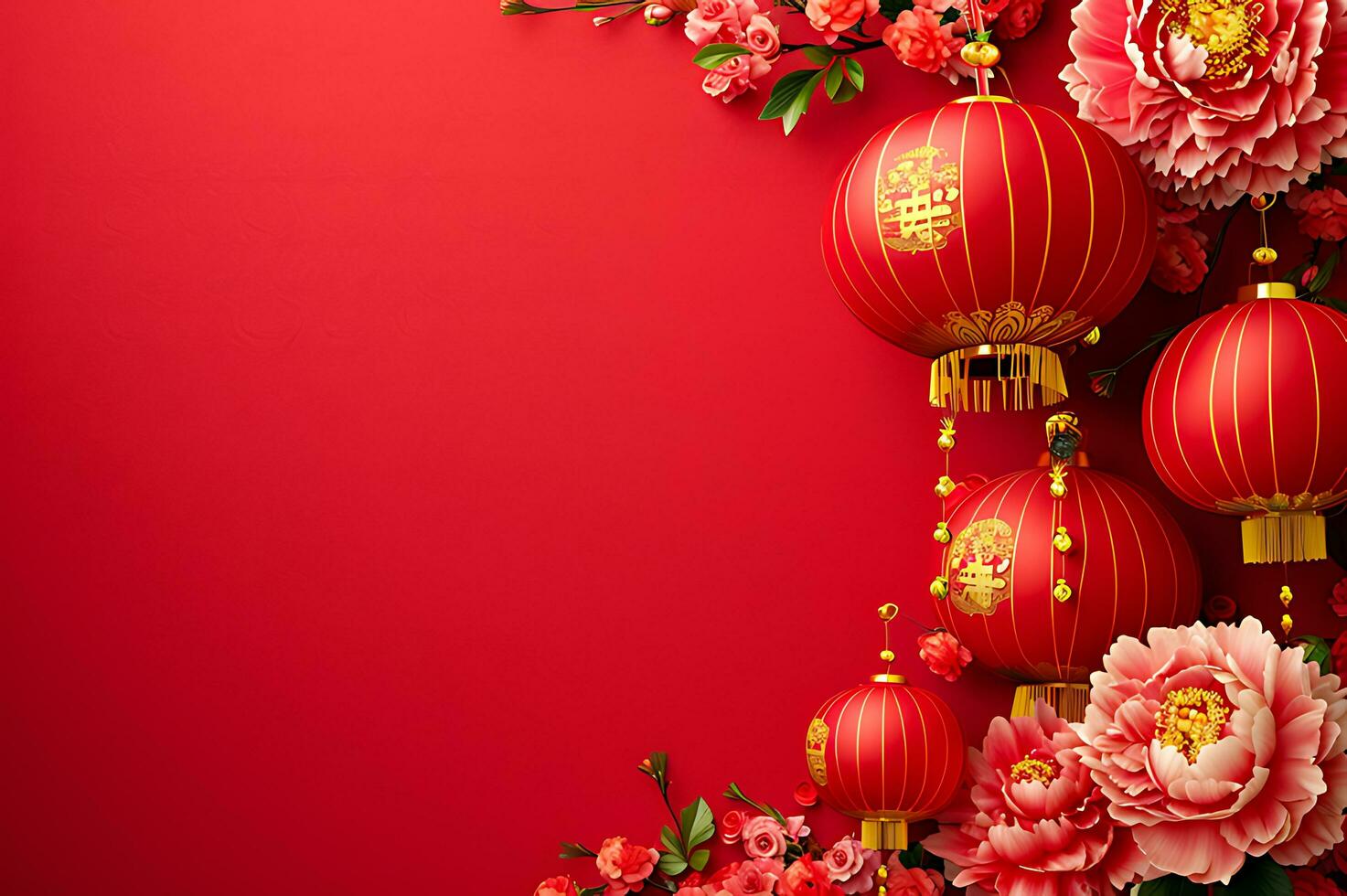 AI generated Pattern art background of Chinese New Year festival photo