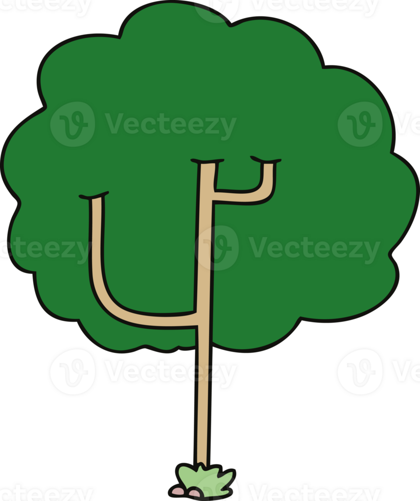 quirky hand drawn cartoon tree png