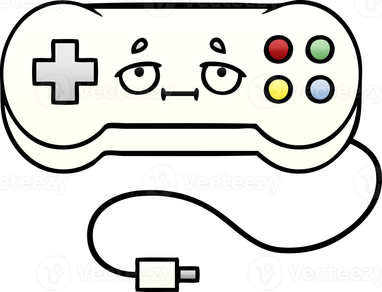 gradient shaded cartoon game controller png