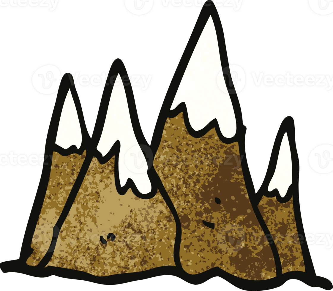 cartoon doodle mountain range png