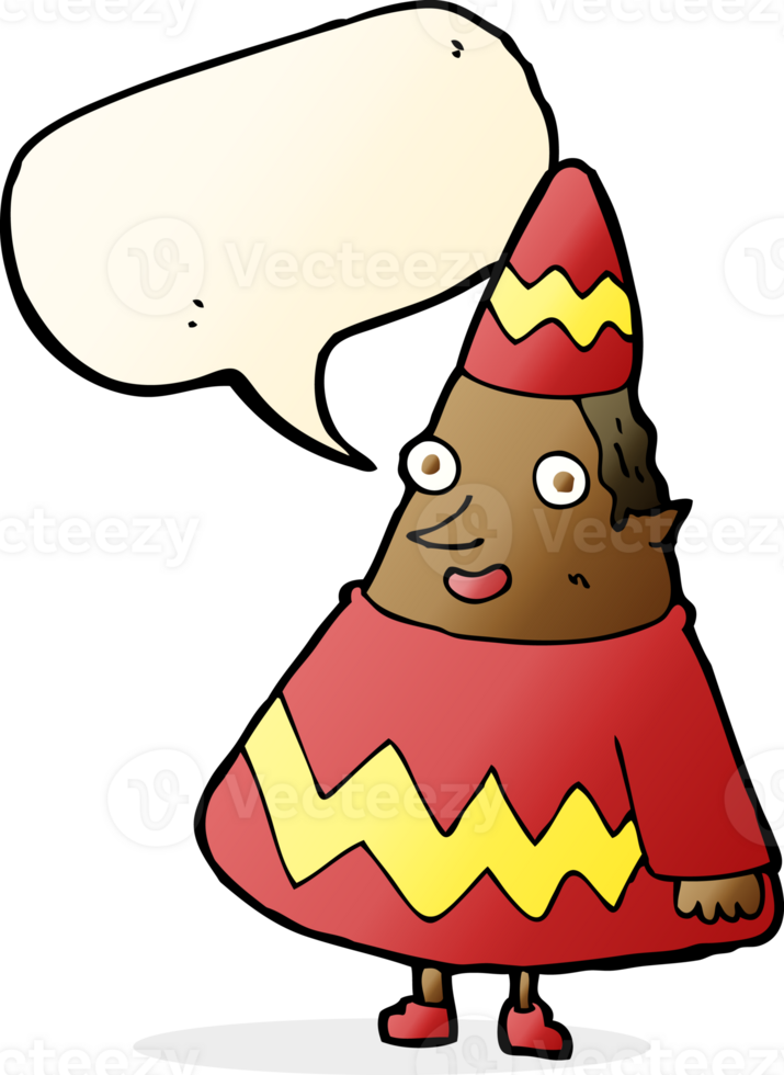 cartoon elf with speech bubble png
