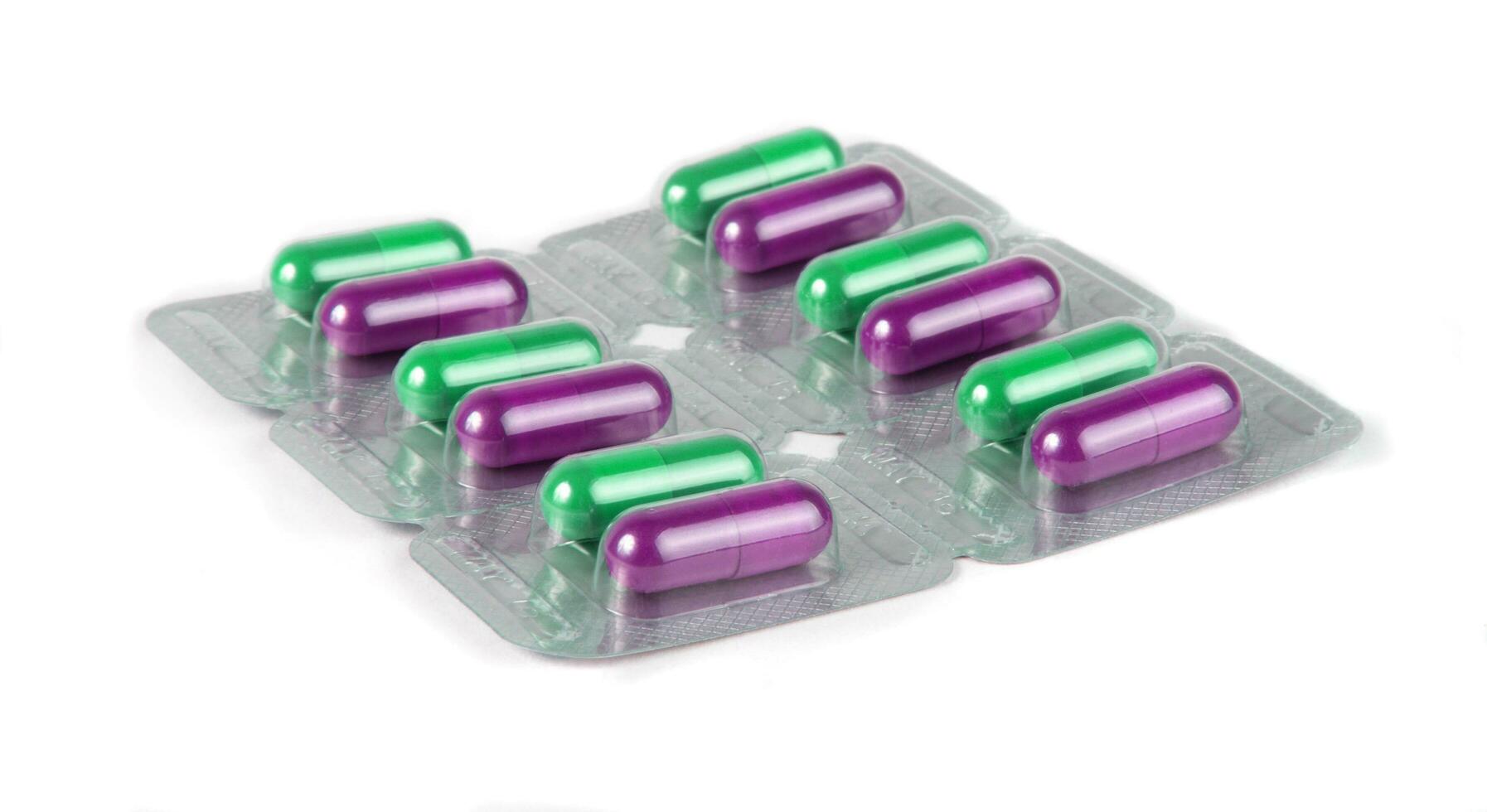 medicine pills on white photo