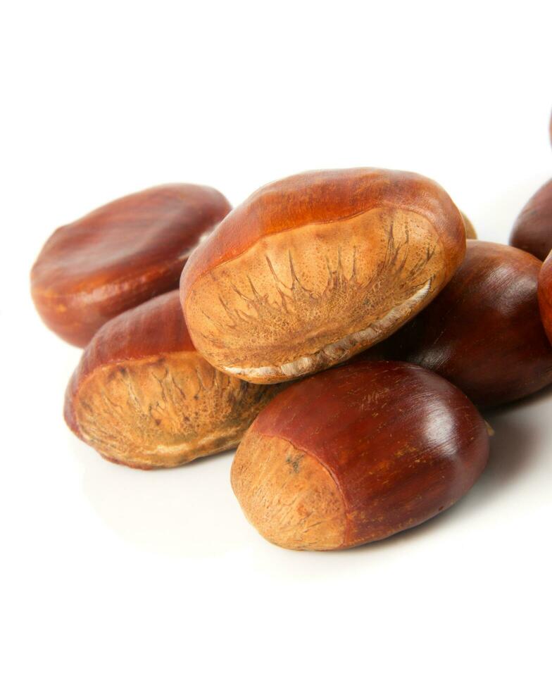 chestnuts on white photo