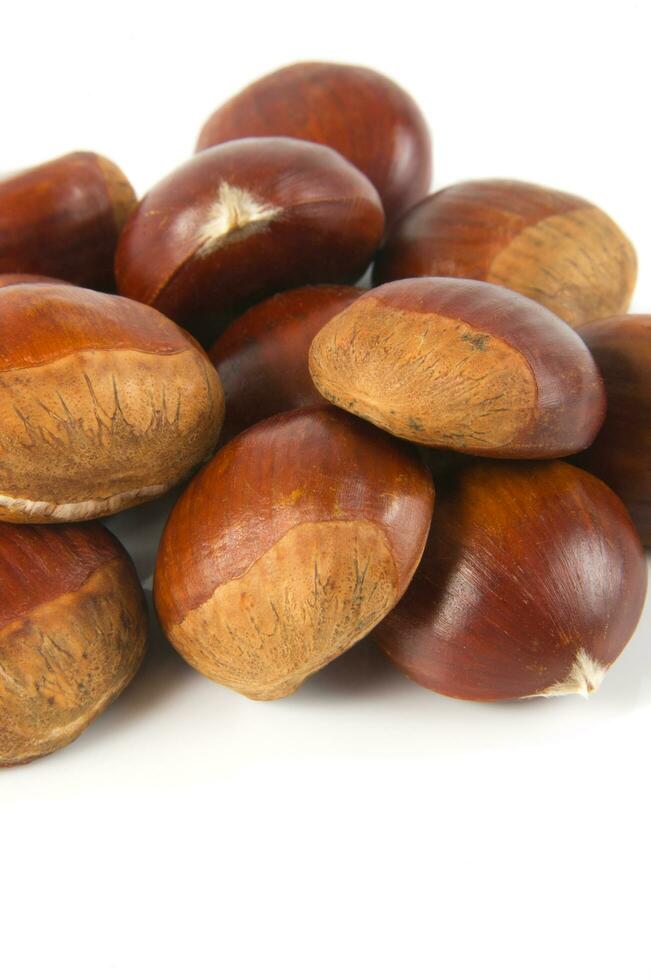 chestnuts on white photo