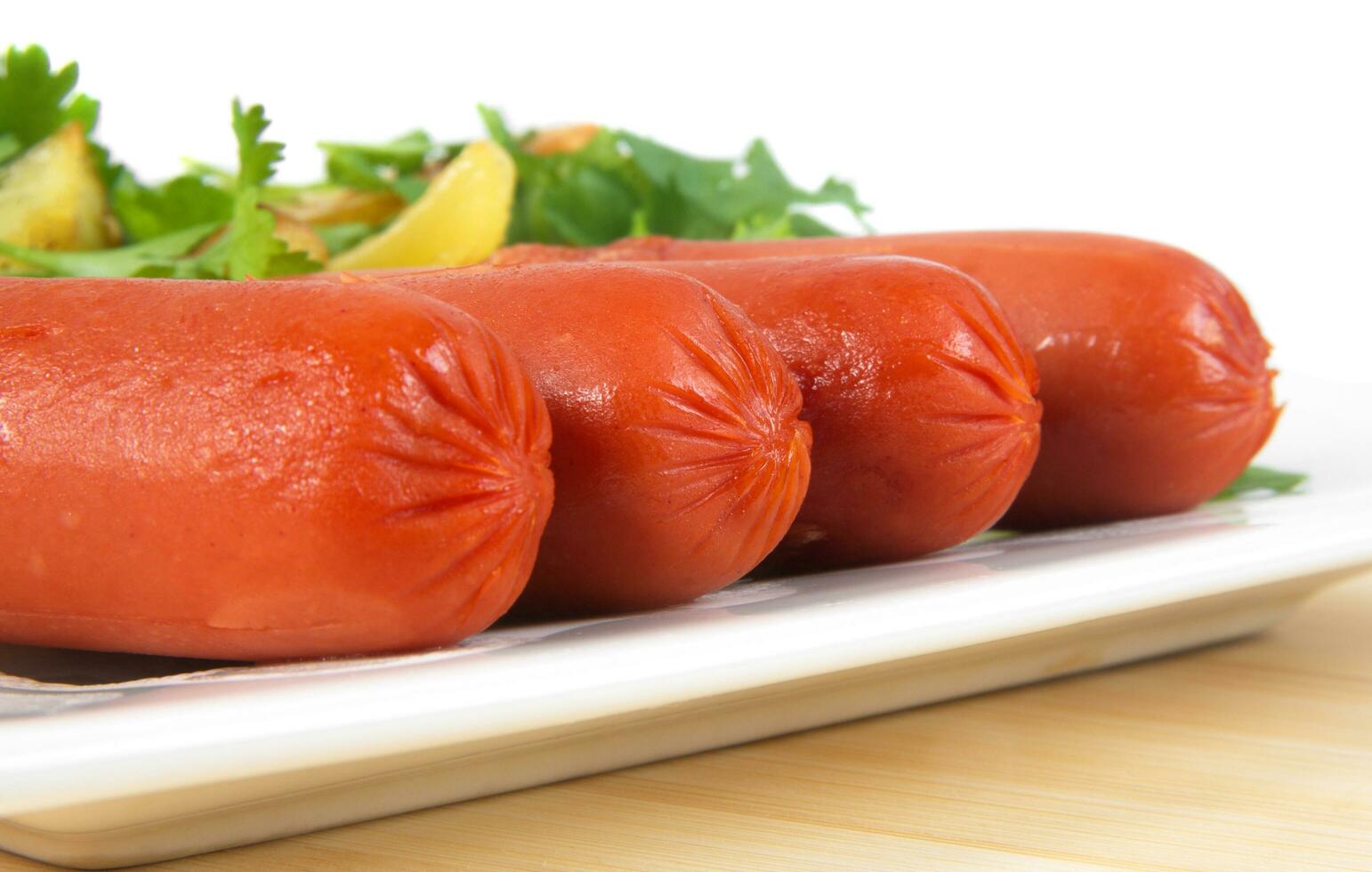 sausages on plate photo