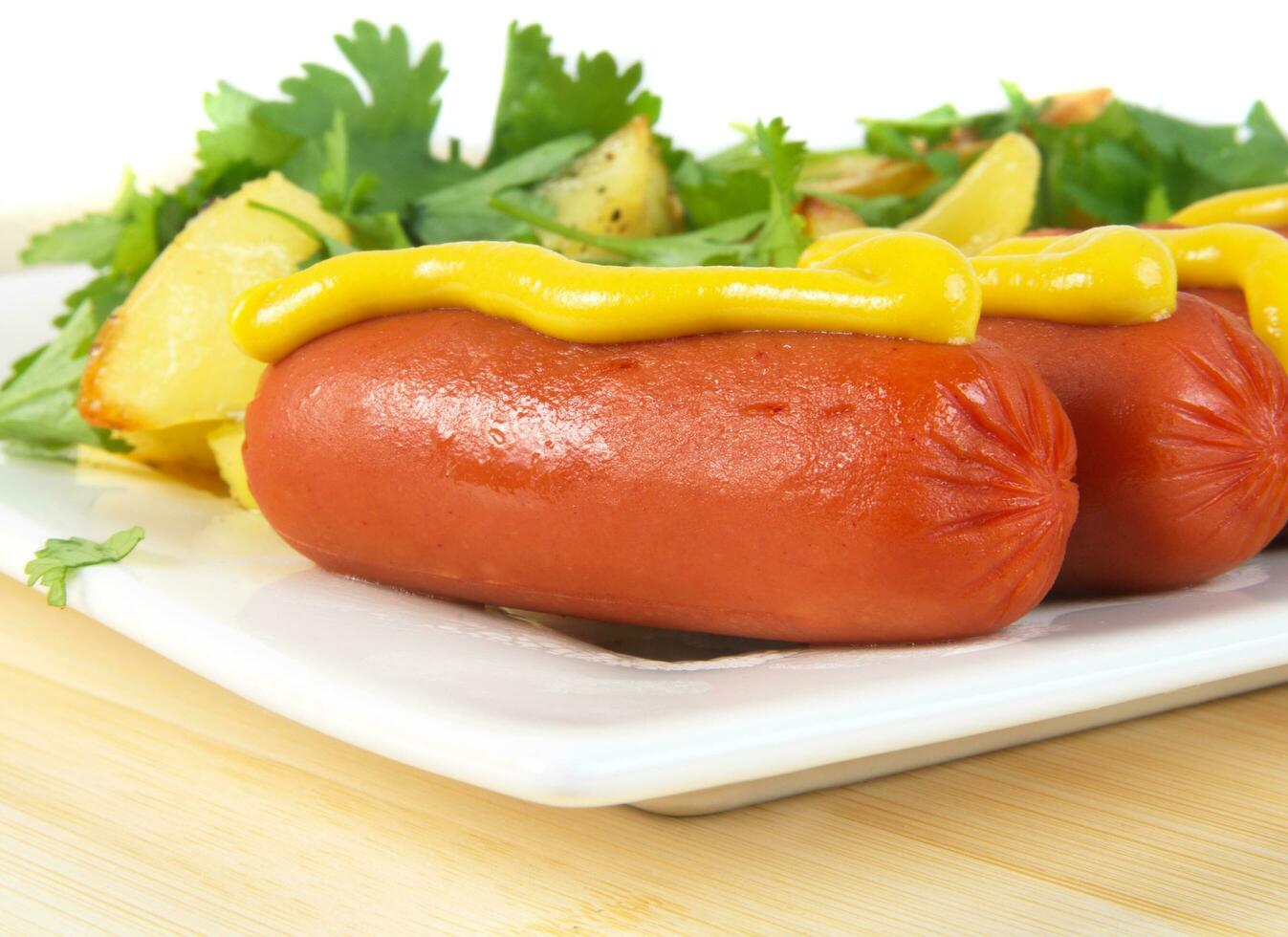 sausages on plate photo
