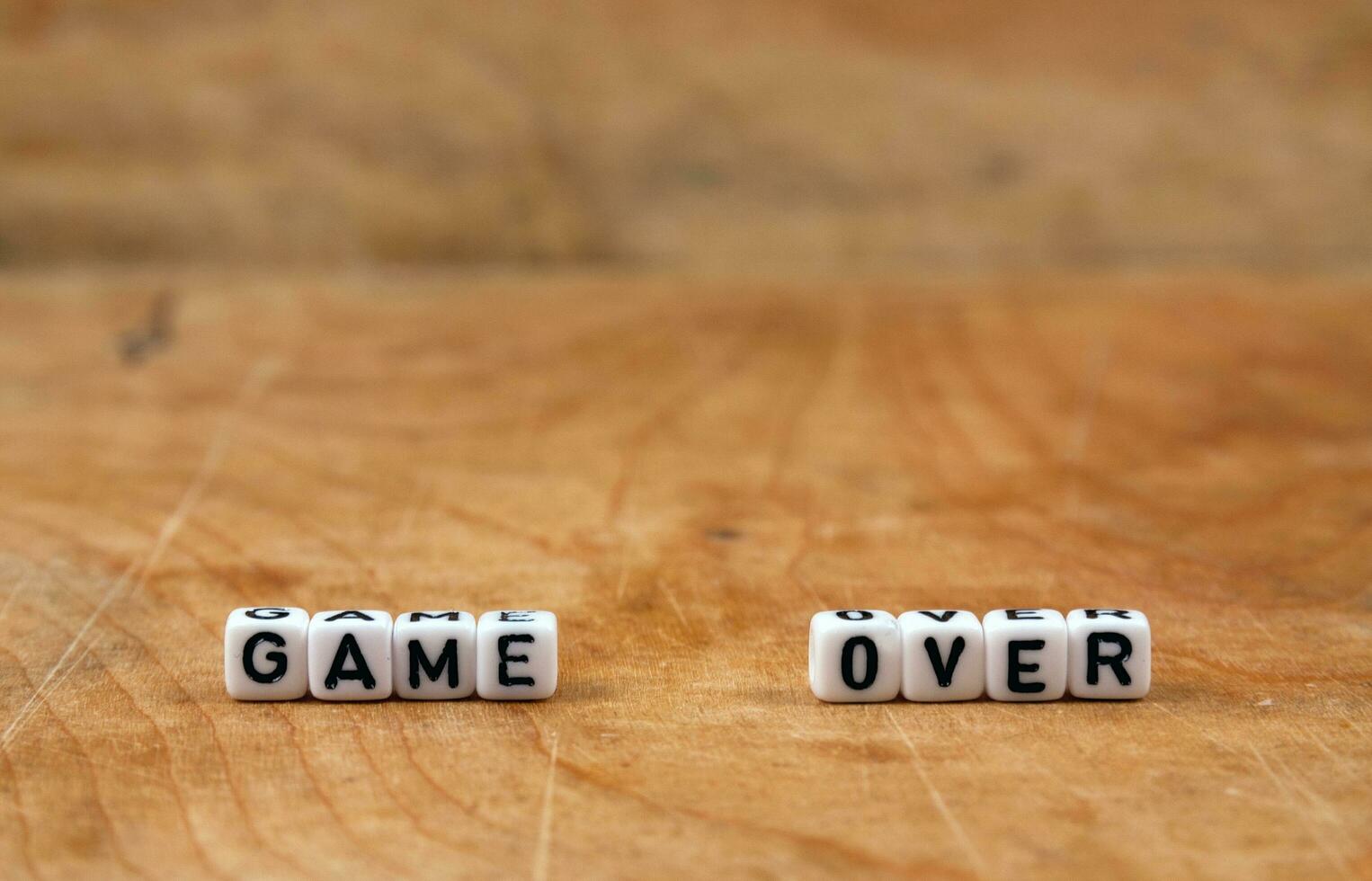 cube words on the wooden table photo