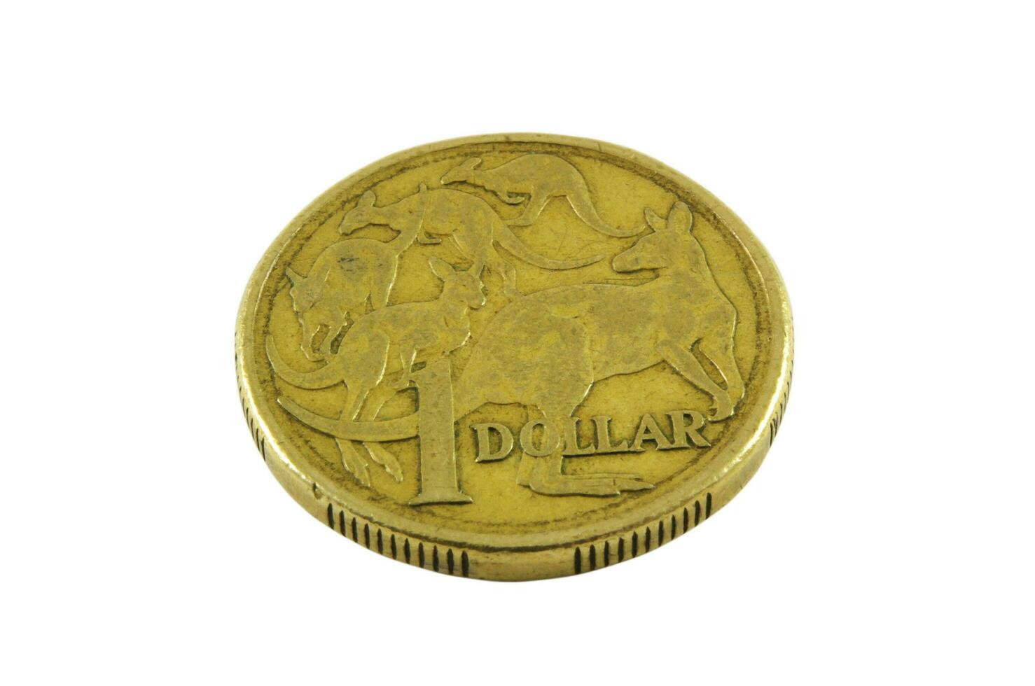 Australian coin on white photo