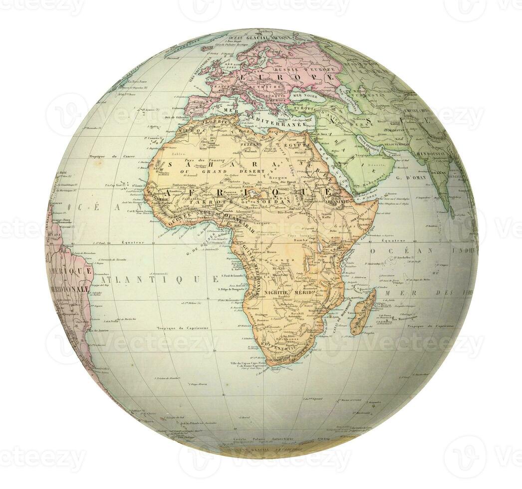 antiguo mapa de África. foto