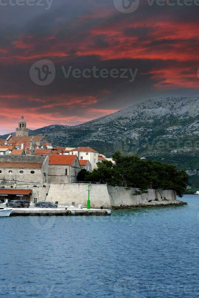 Fortified old town of Korcula photo