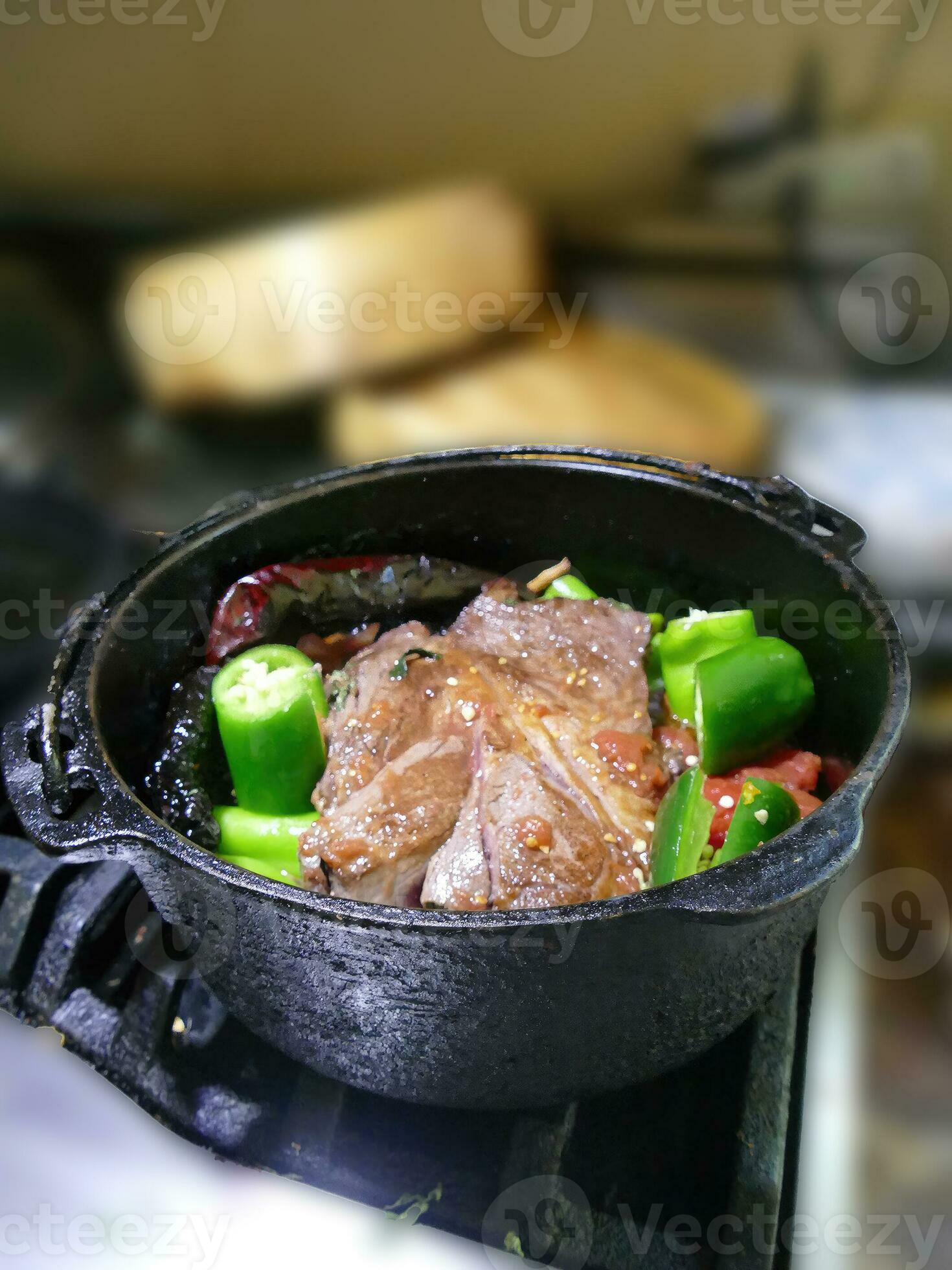Braised beef pot roast with jalapenos and Mexican chilis 36344155 Stock