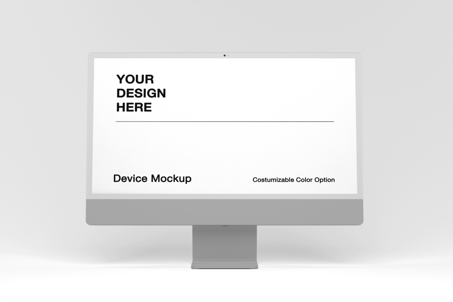Computer mockup with shadow background and realistic scene psd