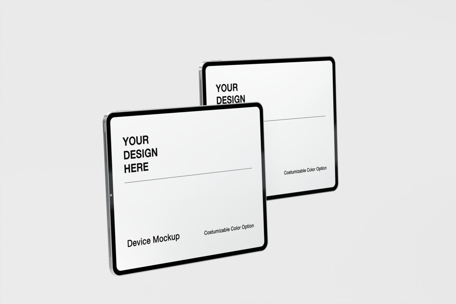 3d tablet mockup with realistic and minimal background. Editable background and object color psd