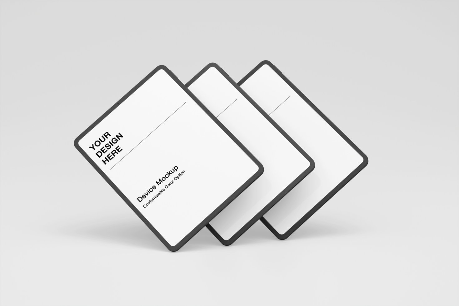 Tablet mockup with natural, clean and minimal background. Customizable background and object color psd