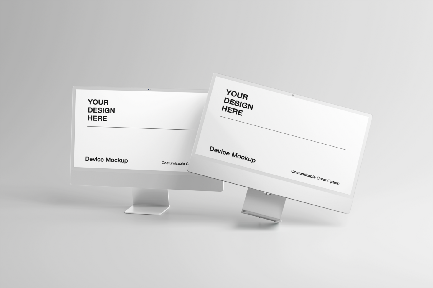 Computer mockup on minimalist modern background psd
