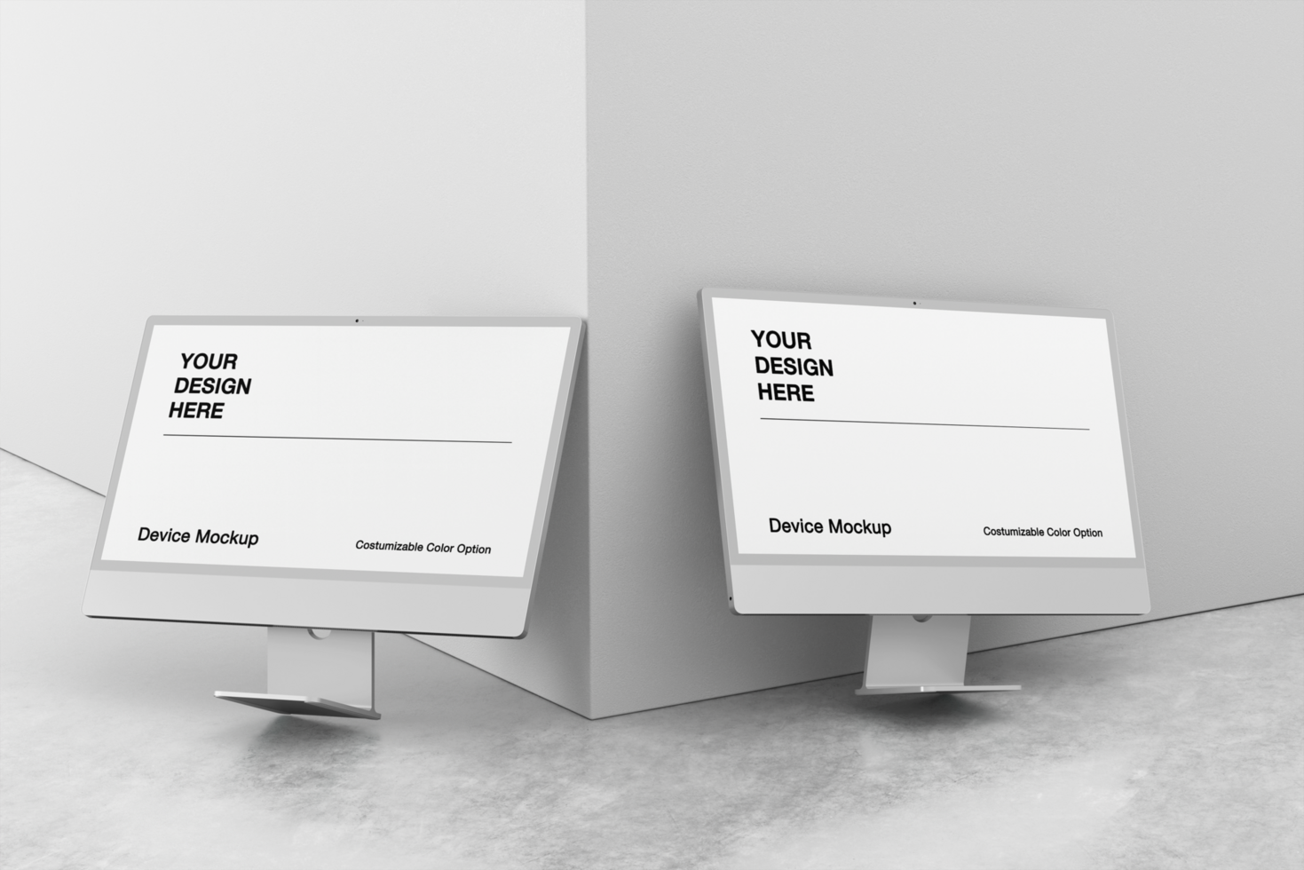 Modern background design and realistic scene for computer mockup psd