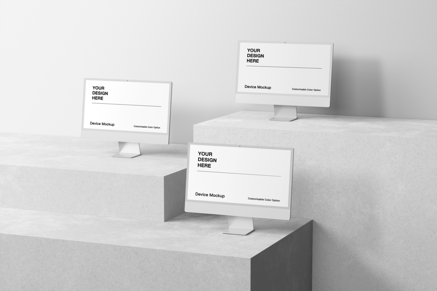 Realistic background and scene of this computer mockup psd