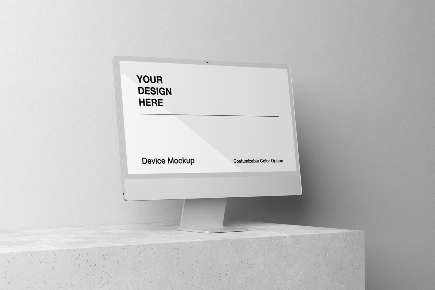 computer mockup with wall shadow background and realistic scene psd