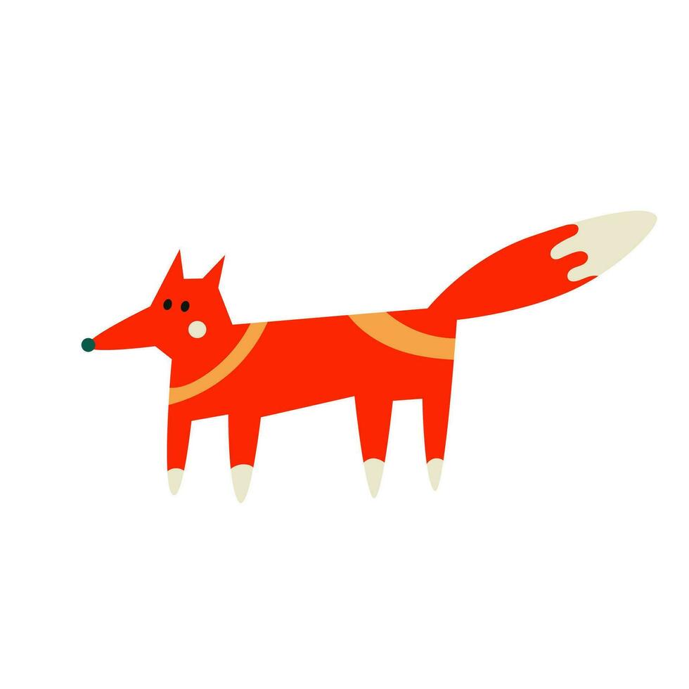 Cute cartoon red fox vector