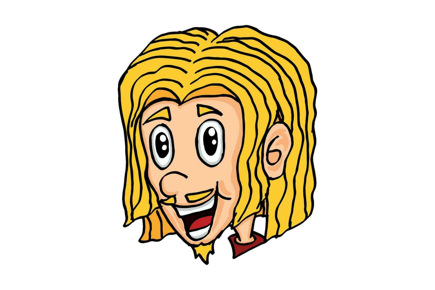 Blonde Man Smiling Caricature Cartoon Characters vector