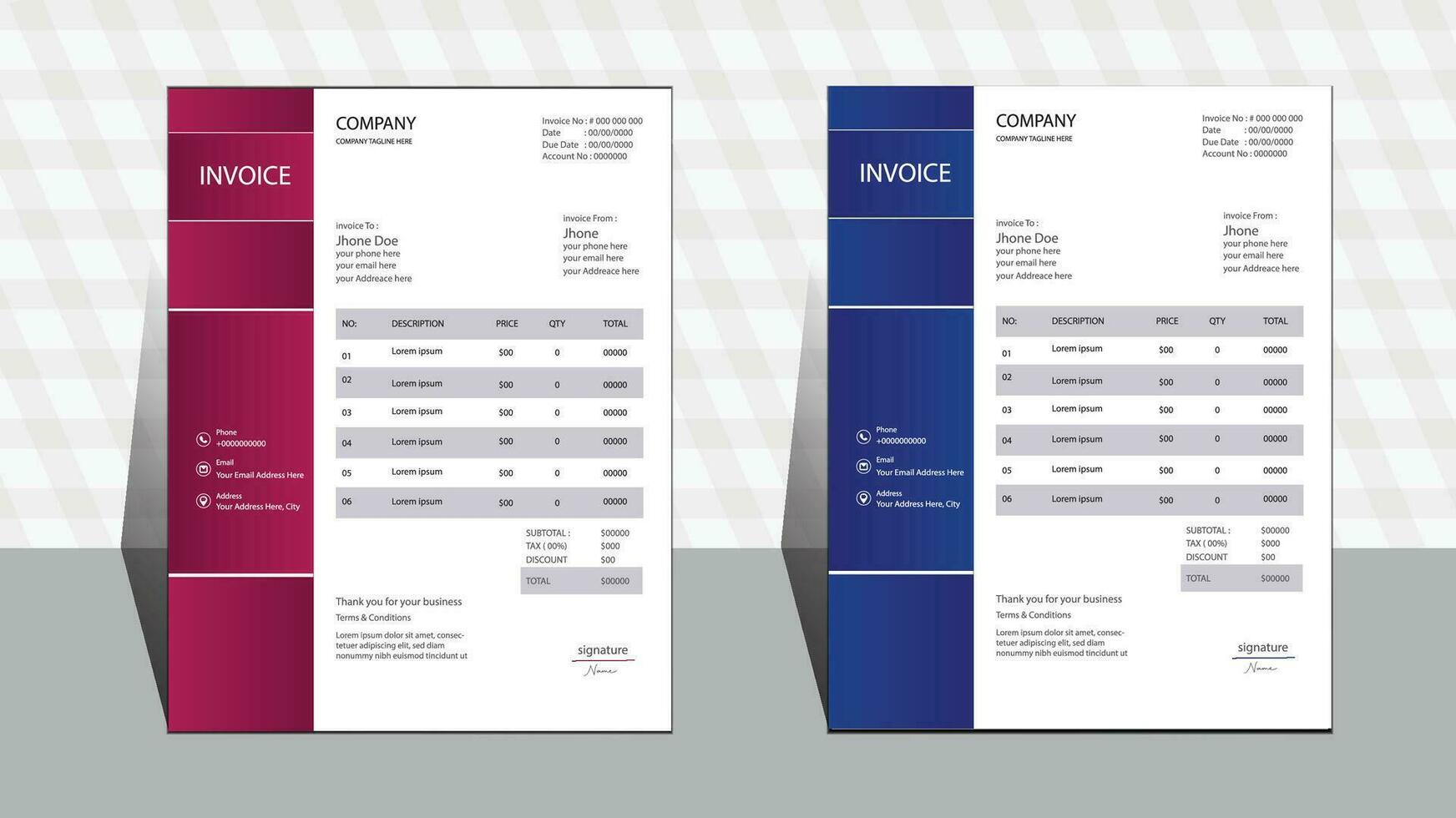design template. corporate business invoice design . modern invoice . professional business invoice design. vector