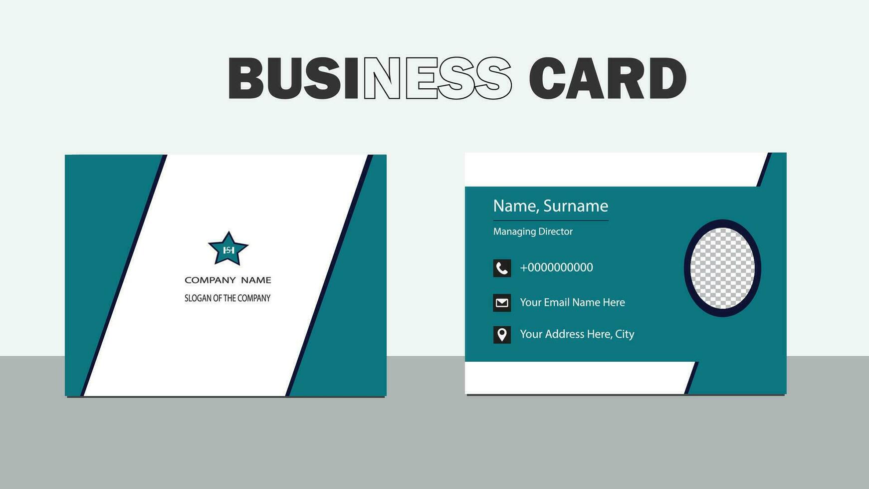 Business card template. professional modern business card design . print templates personal visiting card. with company logo vector illustration .