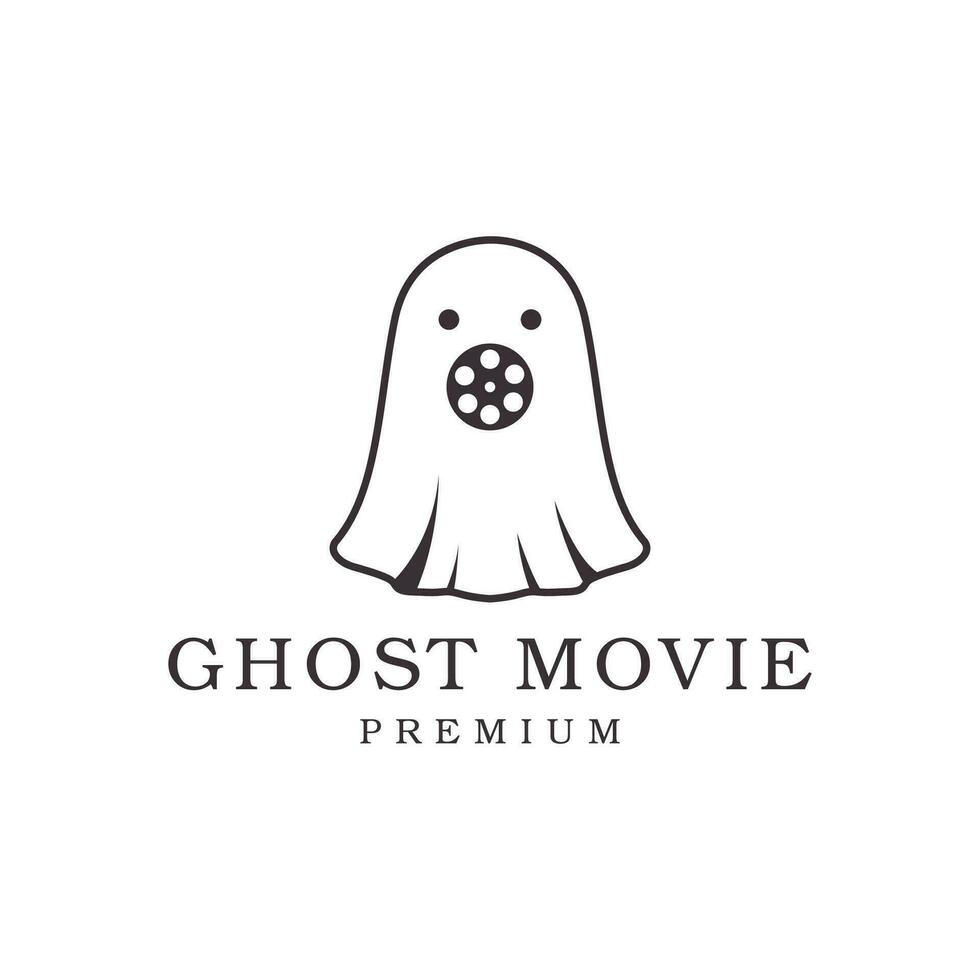 ghost movie film entertain logo  vector icon  minimalist symbol illustration design