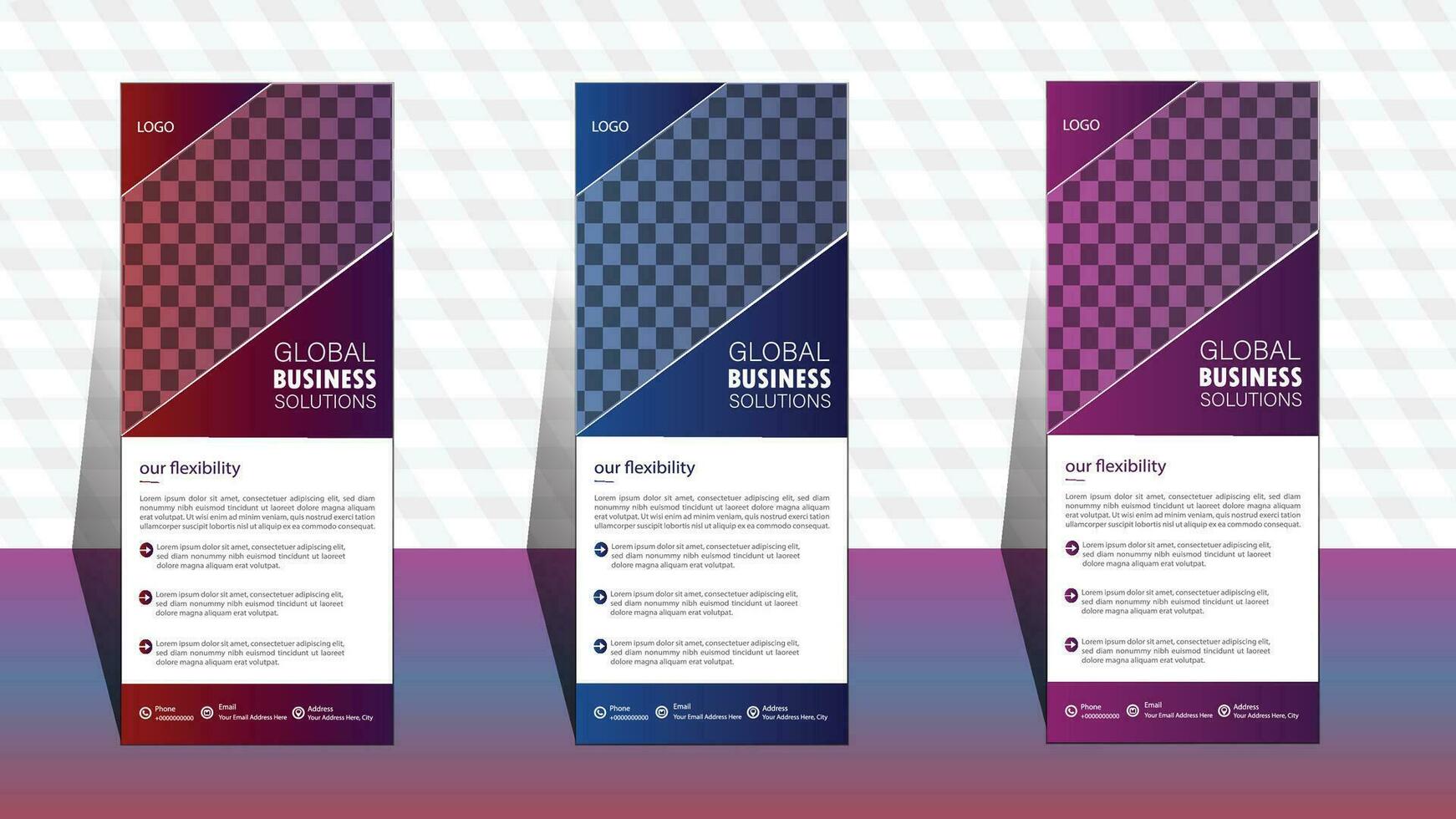 Roll up banner template. layout corporate roll up banner signage standee template. professional corporate roll up banner design. vector