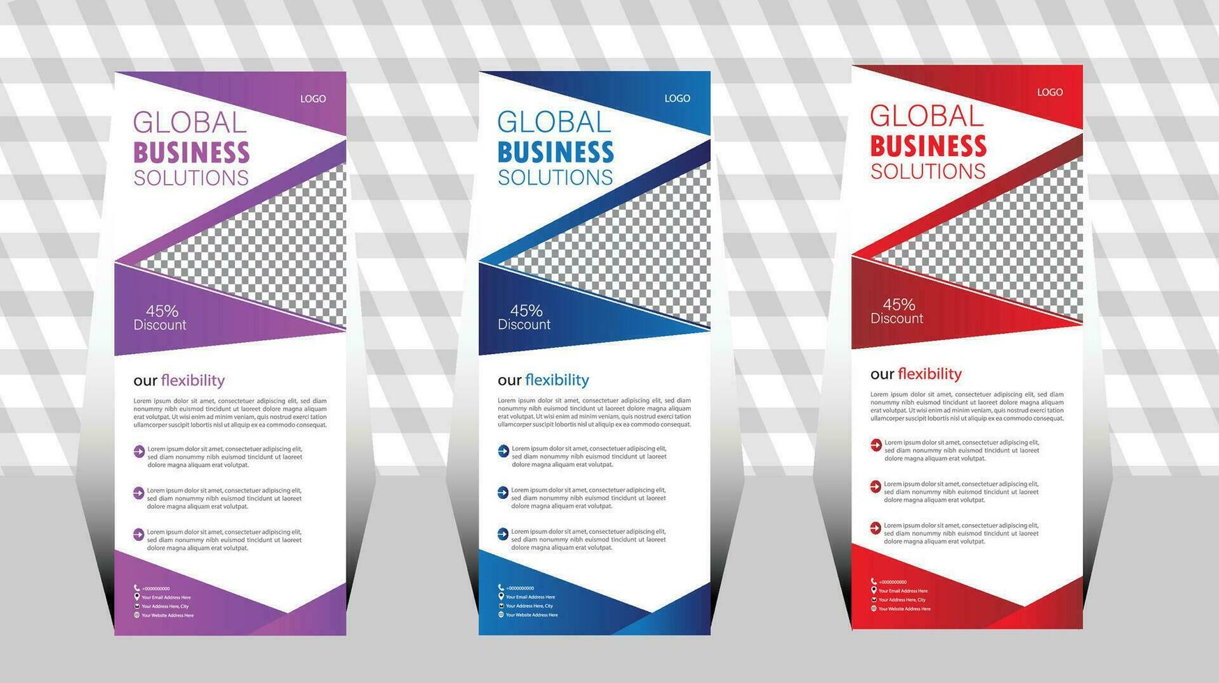 Professional corporate banner design. modern design template. set of banners with business. business roll up banner template. vector