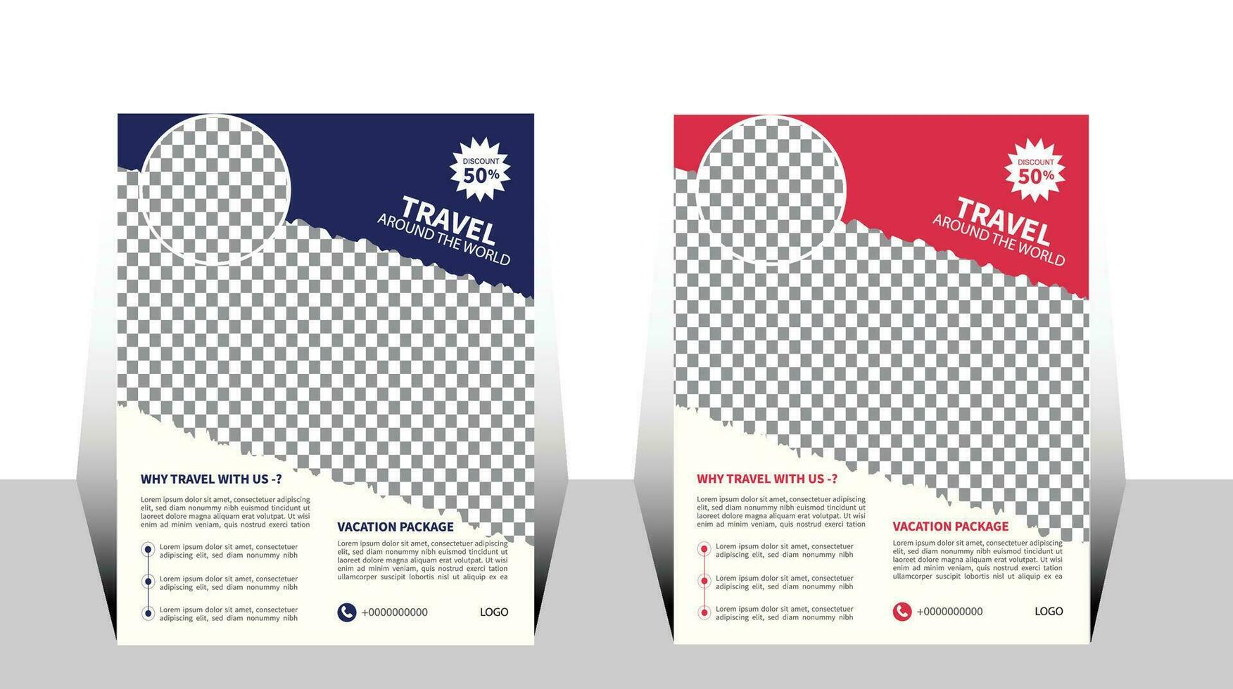 travel flyer design vector