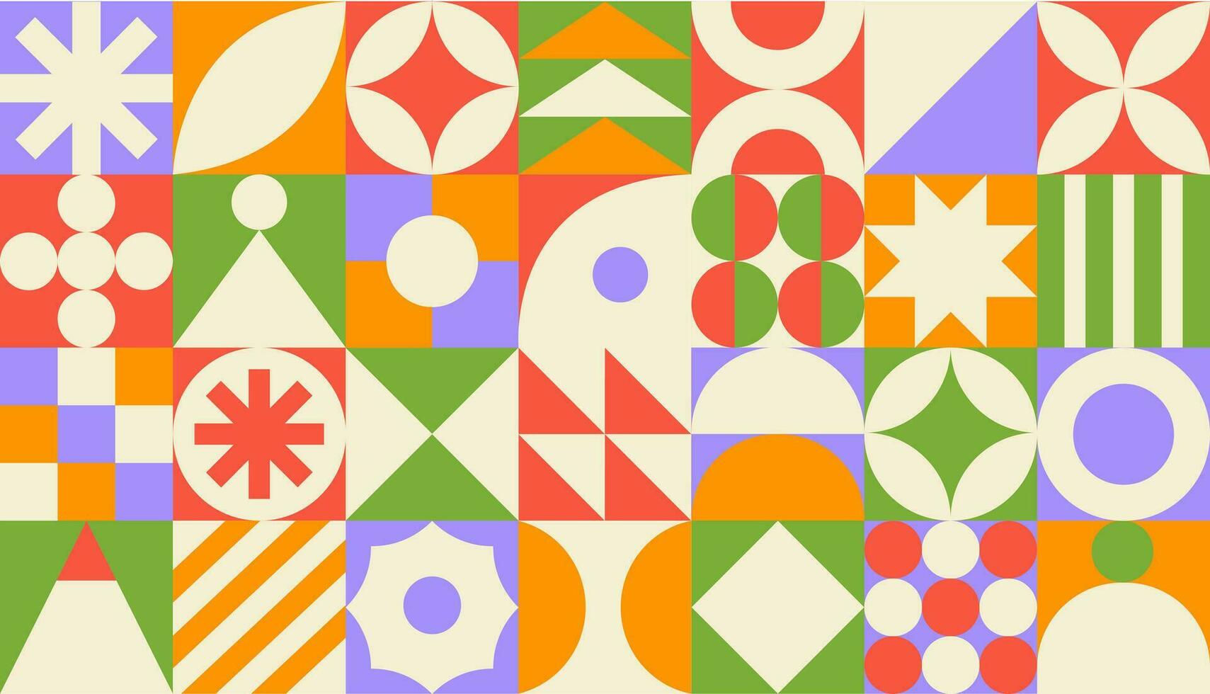 Geometric bauhaus background. Trendy abstract swiss banner. Vector illustration