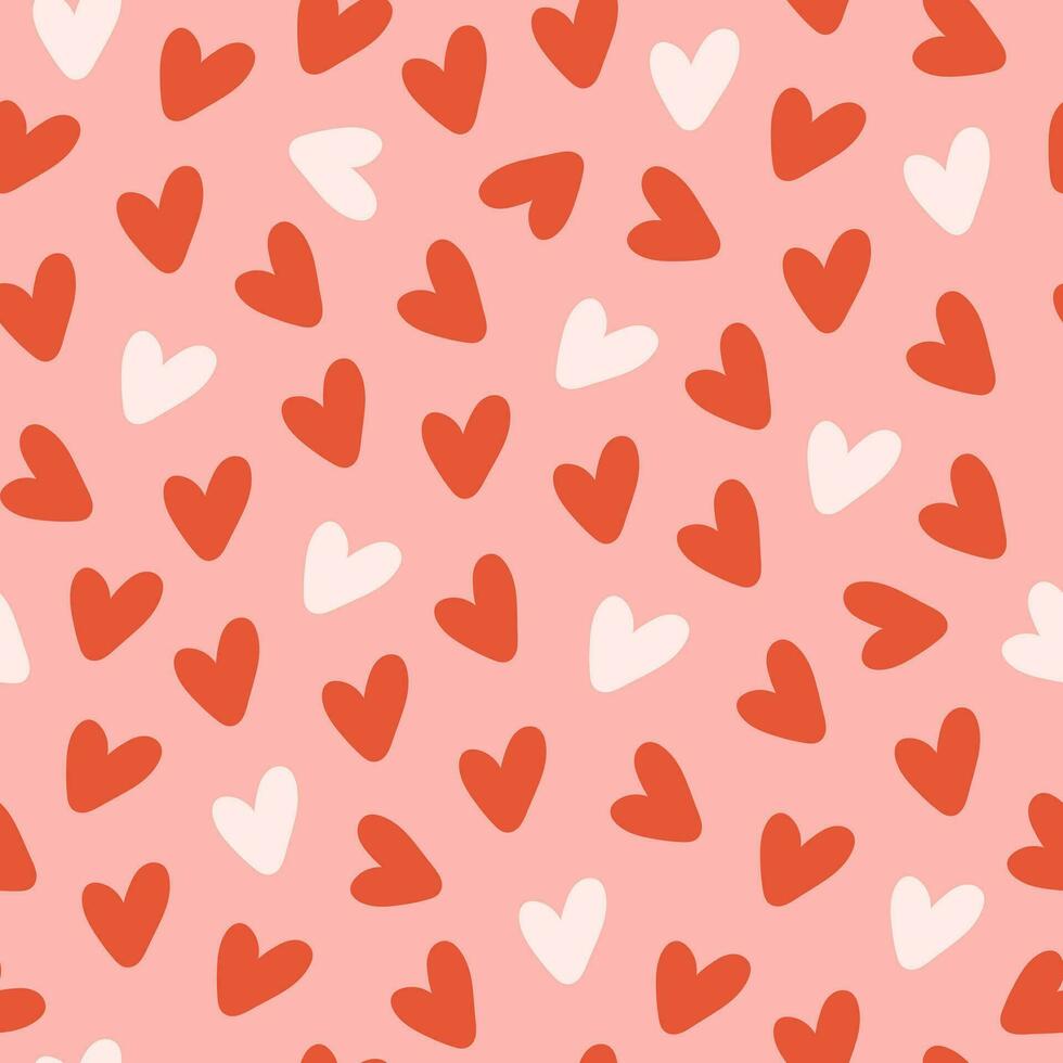 minimalista sin costura modelo con pequeño corazones en un rosado antecedentes. vector impresión para fondo de pantalla, tela, textil diseño, envase papel.