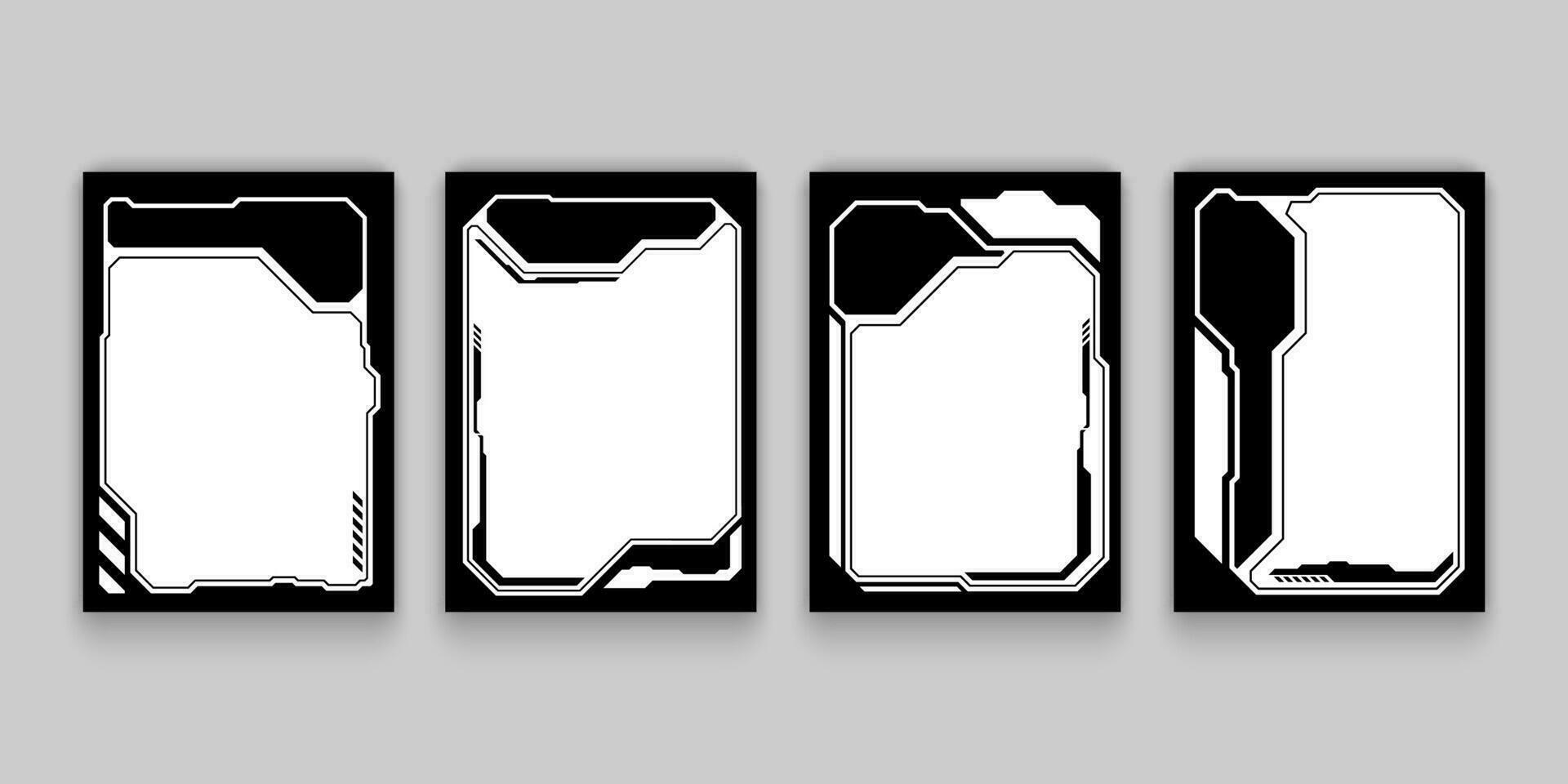 Vector abstract technology sci fi frame template banner, book cover, poster or flyer.