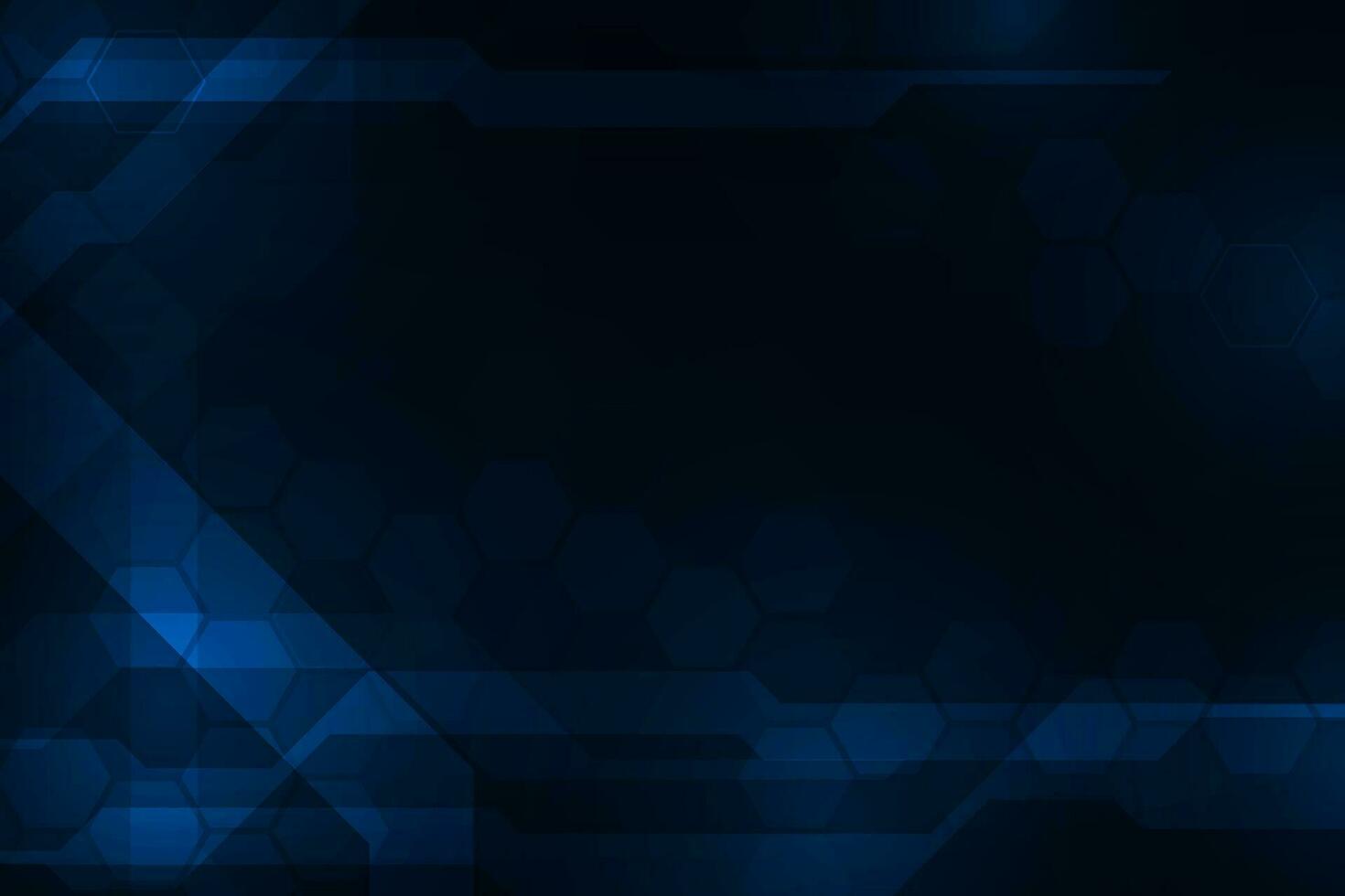 Vector hexagon pattern technology adstract dark blue light futuristic background.